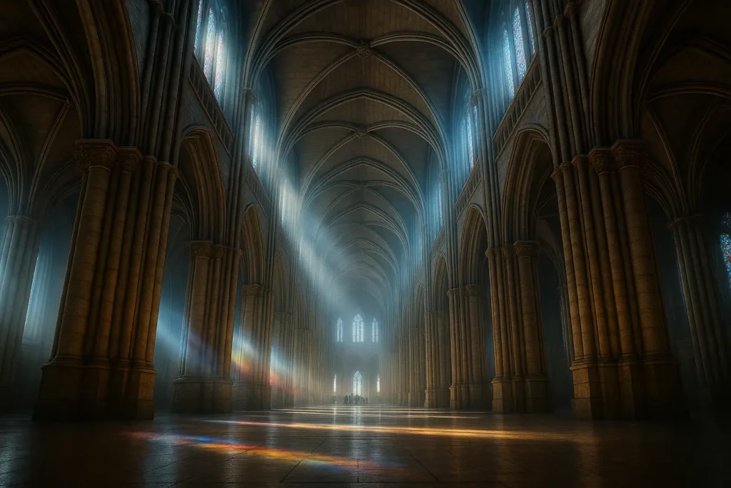 Exemple de chef d'œuvre architectural gothique, des voûtes majestueuses.